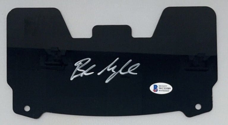 BAS OKLAHOMA SOONERS BAKER MAYFIELD AUTOGRAPHED FULL SIZE FOOTBALL HELMET VISOR
 COLLECTIBLE MEMORABILIA