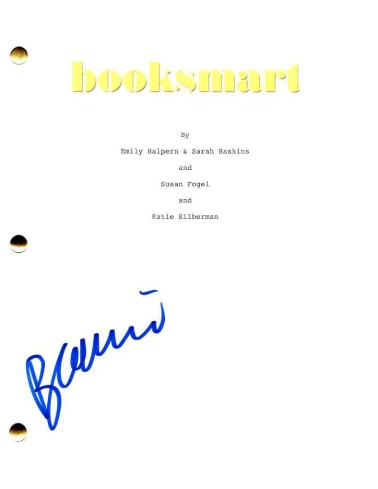 BEANIE FELDSTEIN SIGNED AUTOGRAPH BOOKSMART FULL MOVIE SCRIPT SCREENPLAY COLLECTIBLE MEMORABILIA