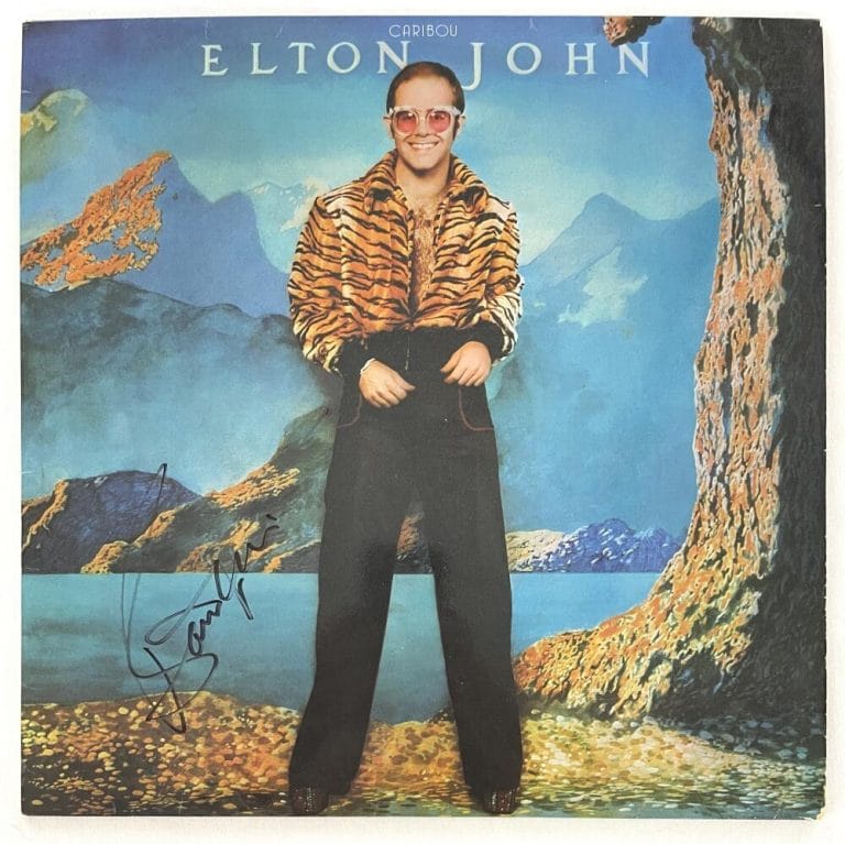 BERNIE TAUPIN SIGNED AUTOGRAPH ALBUM VINYL RECORD – ELTON JOHN CARIBOU JSA COA COLLECTIBLE MEMORABILIA