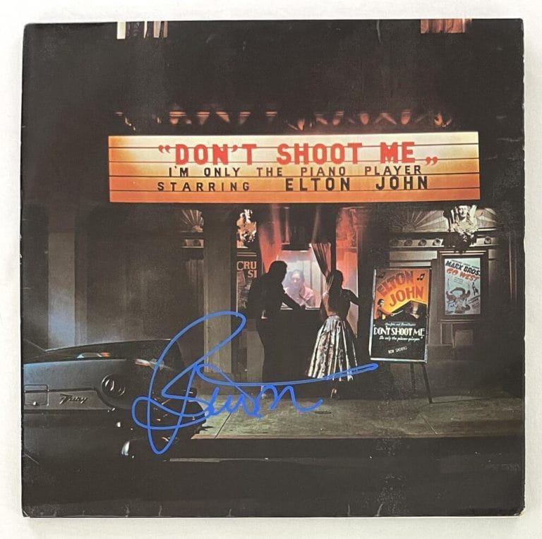 BERNIE TAUPIN SIGNED AUTOGRAPH ALBUM VINYL RECORD – ELTON JOHN LP W/ JSA COA COLLECTIBLE MEMORABILIA
