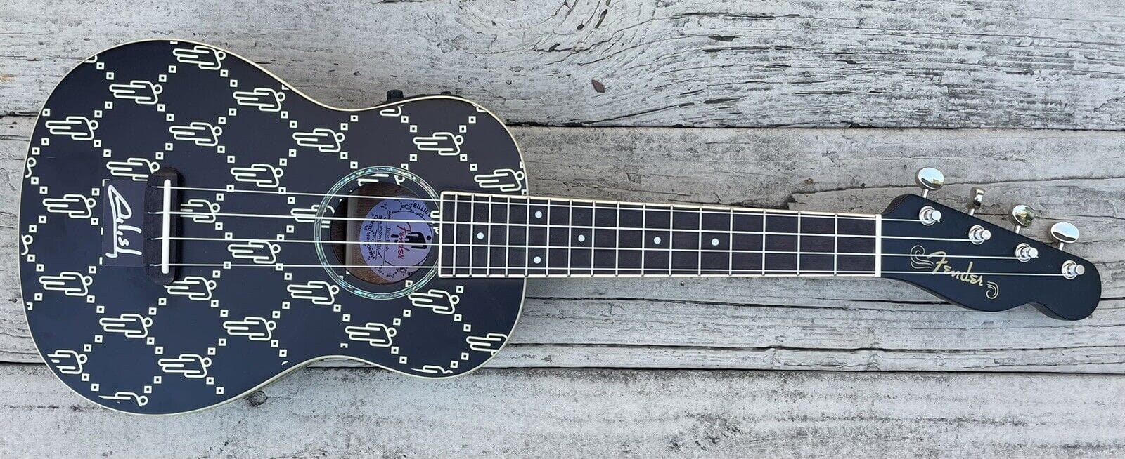 Billie Eilish Autographed Signature Fender Ukulele Black PSA/DNA Full