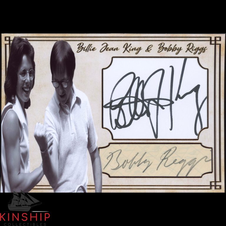 BILLIE JEAN KING & BOBBY RIGGS SIGNED 5×7 CUSTOM CARD JSA COA TENNIS AUTO Z1456 COLLECTIBLE MEMORABILIA