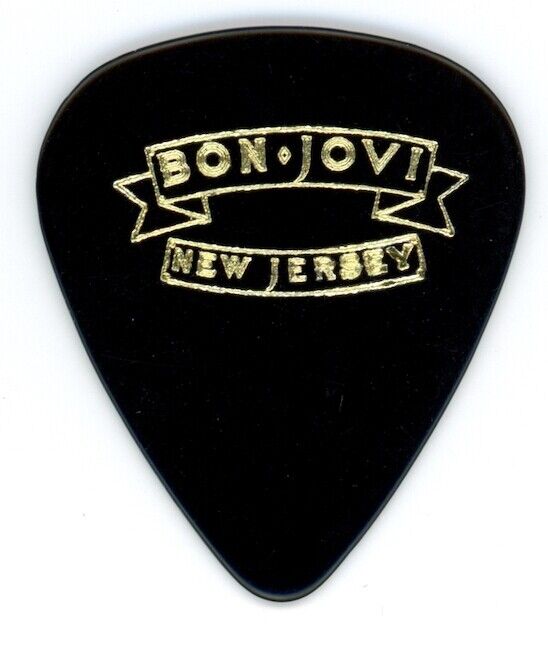 Bon Jovi 1988 New Jersey Richie Sambora Gold on Black Guitar Pick RARE ...