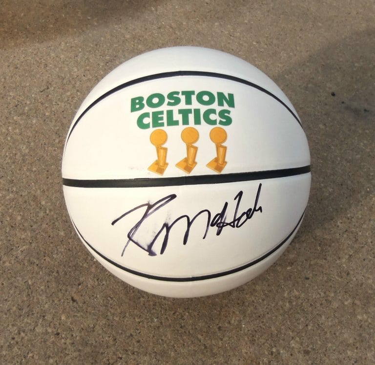 BOSTON CELTICS KEVIN MCHALE SIGNED AUTOGRAPHED NBA CHAMPIONSHIP BASKETBALL PROOF
 COLLECTIBLE MEMORABILIA