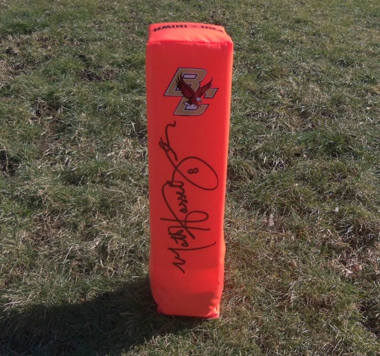 BOSTON COLLEGE MATT HASSELBECK SIGNED AUTOGRAPHED FOOTBALL PYLON COA! PROOF
 COLLECTIBLE MEMORABILIA