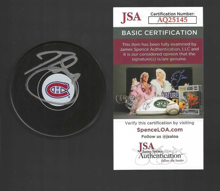 BRENDAN GALLAGHER SIGNED MONTREAL CANADIENS PUCK JSA COA COLLECTIBLE MEMORABILIA