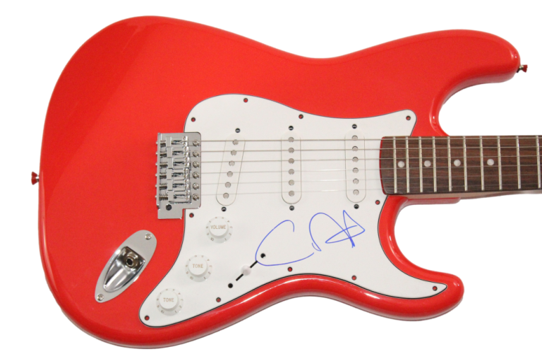 CARLOS SANTANA SIGNED AUTOGRAPH RED FENDER ELECTRIC GUITAR – MOONFLOWER JSA COA COLLECTIBLE MEMORABILIA