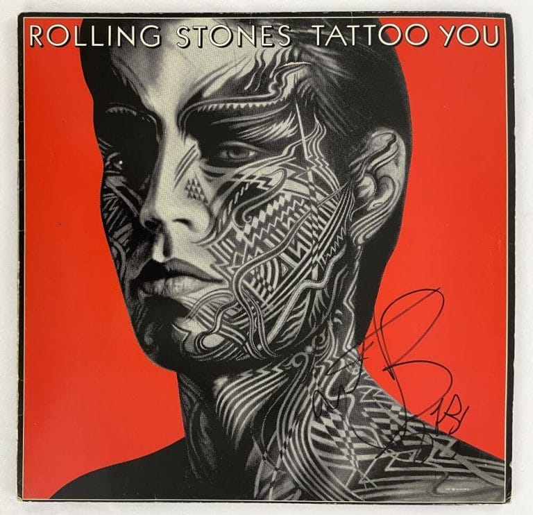 CHARLIE WATTS THE ROLLING STONES SIGNED AUTOGRAPH ALBUM RECORD LP TATTOO YOU BAS COLLECTIBLE MEMORABILIA