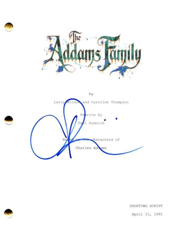 CHRISTINA RICCI SIGNED AUTOGRAPH THE ADDAMS FAMILY FULL MOVIE SCRIPT – WEDNESDAY COLLECTIBLE MEMORABILIA