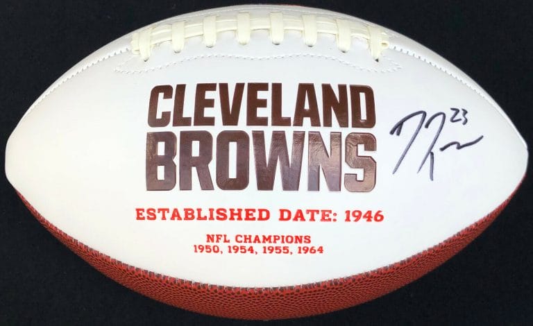 CLEVELAND BROWNS #23 DAMARIOUS RANDALL SIGNED AUTOGRAPHED LOGO FOOTBALL COA!!
 COLLECTIBLE MEMORABILIA