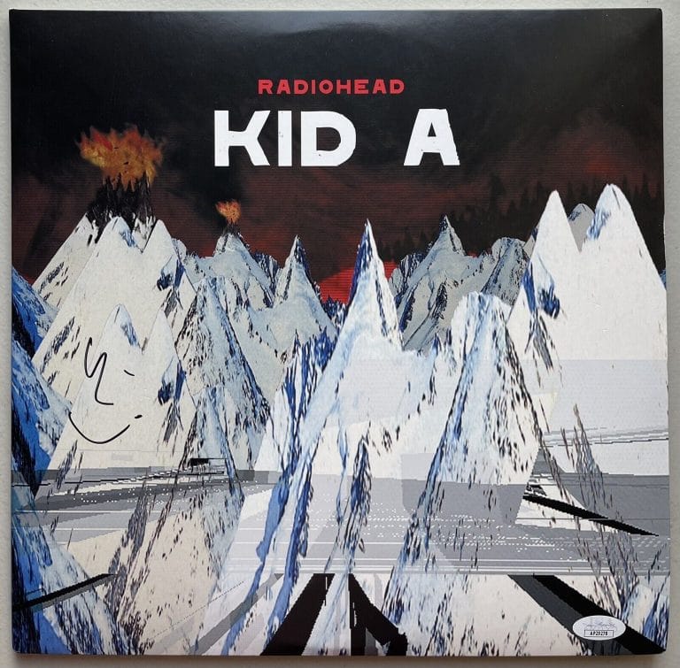 COLIN GREENWOOD SIGNED AUTOGRAPHED RADIOHEAD KID A VINYL RECORD JSA
 COLLECTIBLE MEMORABILIA