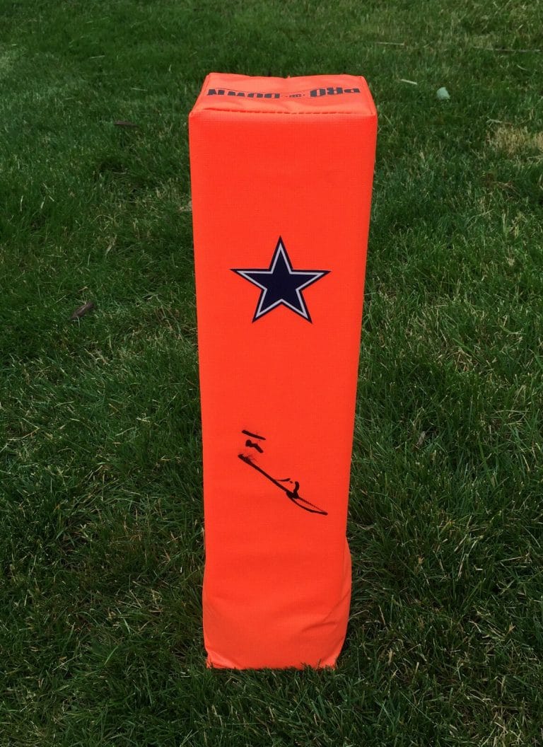 DALLAS COWBOYS #31 BYRON JONES SIGNED AUTOGRAPHED FOOTBALL TD PYLON COA
 COLLECTIBLE MEMORABILIA