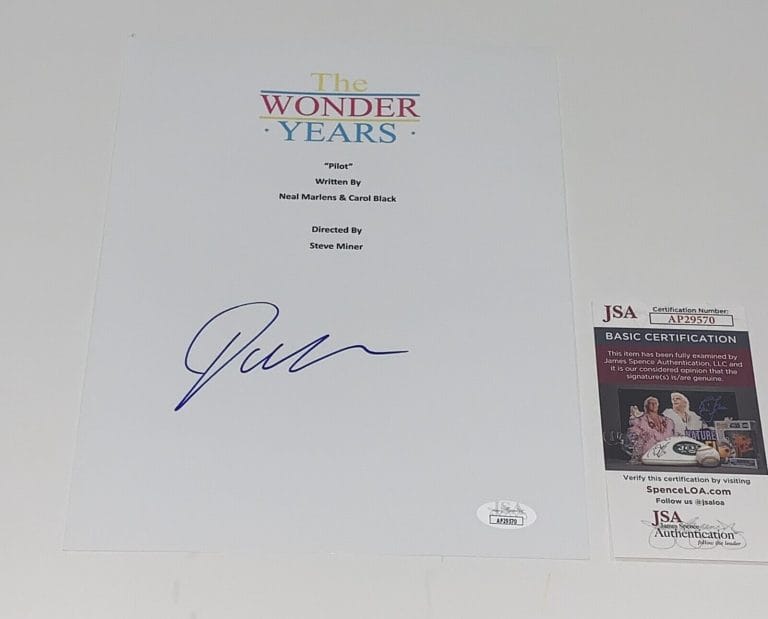 DANICA MCKELLAR SIGNED THE WONDER YEARS PILOT EPISODE SCRIPT WINNIE JSA COA
 COLLECTIBLE MEMORABILIA
