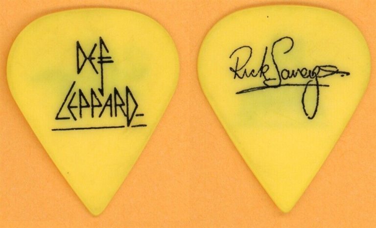 Def Leppard Rick Savage Yellow Vintage Guitar Pick - 1999 Euphoria Tour ...