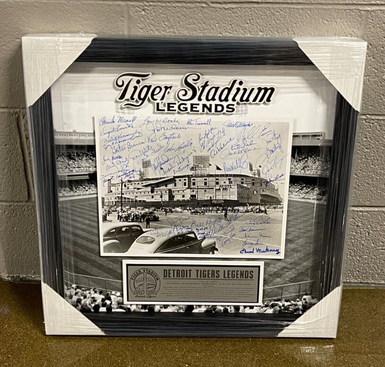 DETROIT TIGERS TIGER STADIUM LEGENDS MULTI-SIGNED FRAMED 11×14 PHOTO JSA COA COLLECTIBLE MEMORABILIA