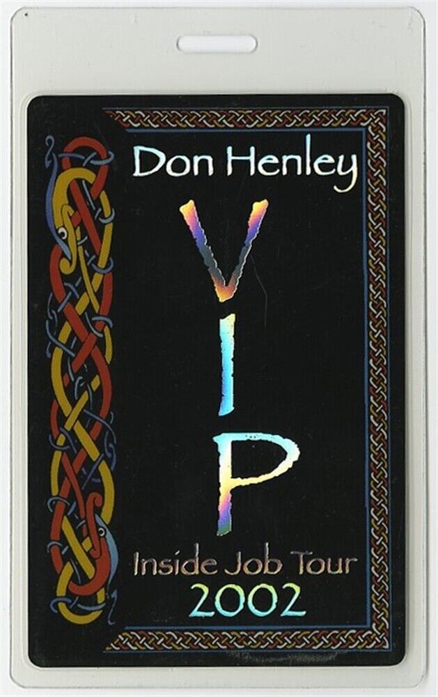 Don Henley 2002 Inside Job concert tour Band VIP foil Laminate