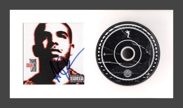 DRAKE SIGNED AUTOGRAPH THANK ME LATER FRAMED CD DISPLAY – READY TO HANG! JSA COA COLLECTIBLE MEMORABILIA