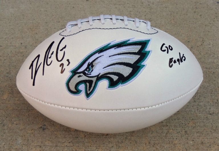EAGLES #23 DOMINIQUE RODGERS-CROMARTIE SIGNED AUTOGRAPHED FOOTBALL COA! PROOF!
 COLLECTIBLE MEMORABILIA