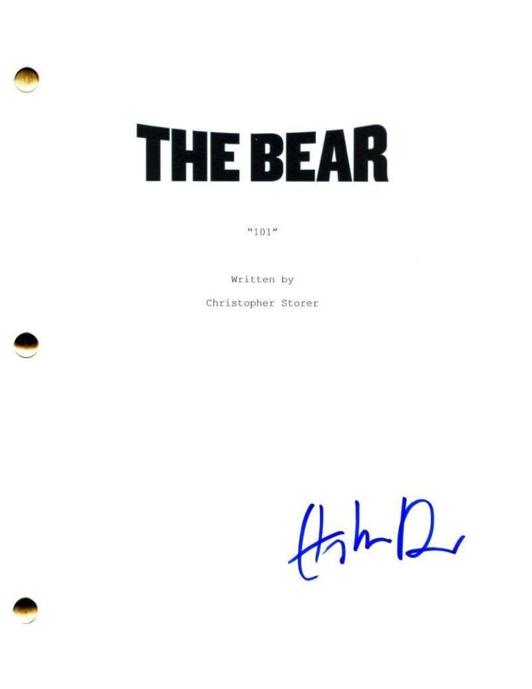 EBON MOSS-BACHRACH SIGNED AUTOGRAPH THE BEAR FULL PILOT SCRIPT SCREENPLAY RICHIE COLLECTIBLE MEMORABILIA
