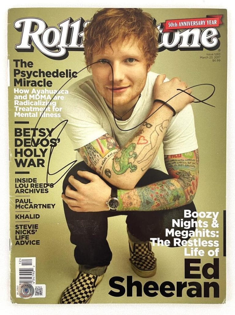 ED SHEERAN SIGNED AUTOGRAPH ROLLING STONE MAGAZINE – DIVIDE MULTIPLY W/ BECKETT COLLECTIBLE MEMORABILIA