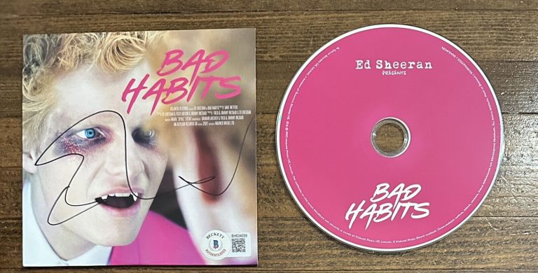 ED SHEERAN SIGNED BAD HABITS CD COVER BAS BECKETT COA CERTIFIED AUTOGRAPH COLLECTIBLE MEMORABILIA
