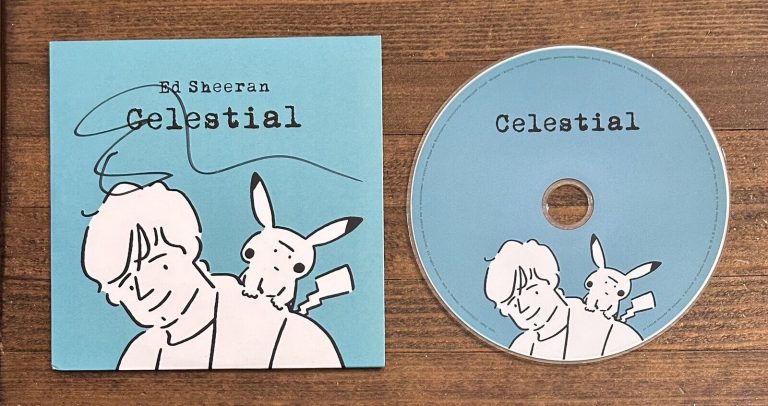 ED SHEERAN SIGNED CELESTIAL CD COVER BAS BECKETT COA AUTOGRAPH POKEMON PIKACHU COLLECTIBLE MEMORABILIA