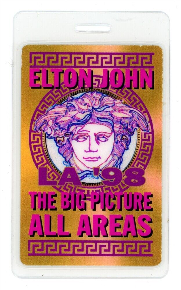 ELTON JOHN 1997 THE BIG PICTURE TOUR LA 1998 ALL ACCESS LAMINATED BACKSTAGE PASS
 COLLECTIBLE MEMORABILIA