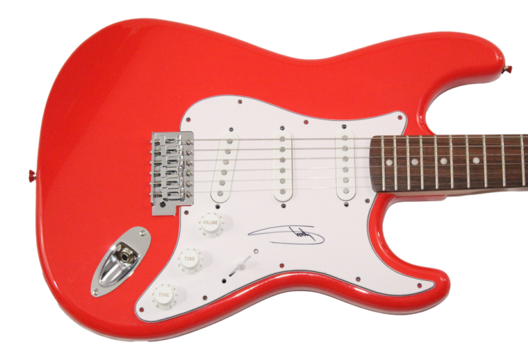 EMINEM SLIM SHADY SIGNED AUTOGRAPH RED FENDER ELECTRIC GUITAR W/ JSA COA COLLECTIBLE MEMORABILIA