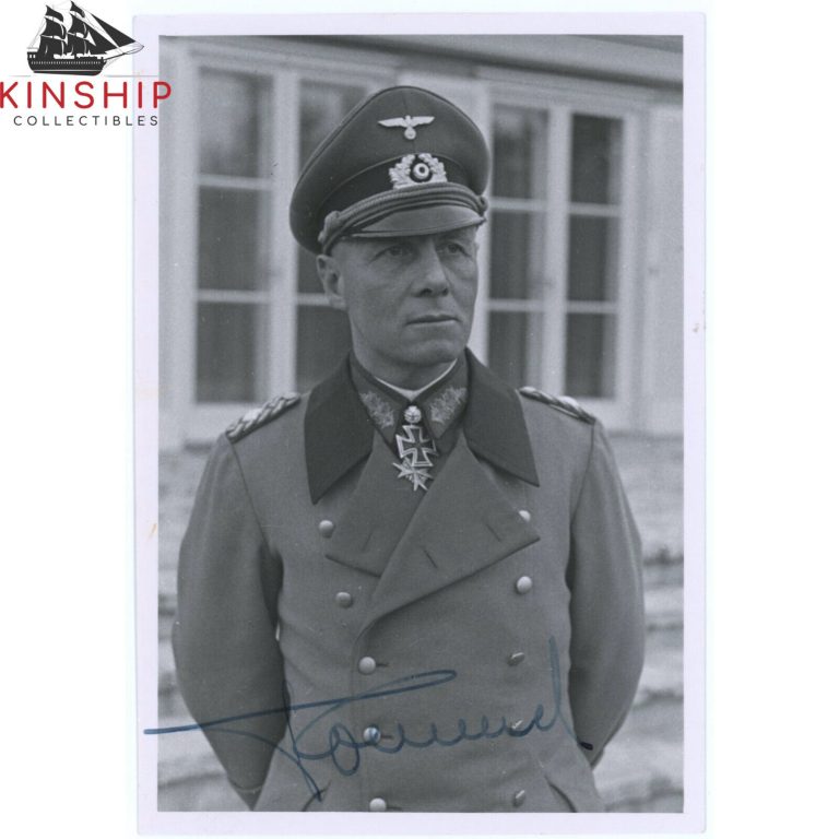 ERWIN ROMMEL SIGNED BLACK & WHITE PHOTO JSA LOA RARE WWII AUTO DESERT FOX B1467 COLLECTIBLE MEMORABILIA