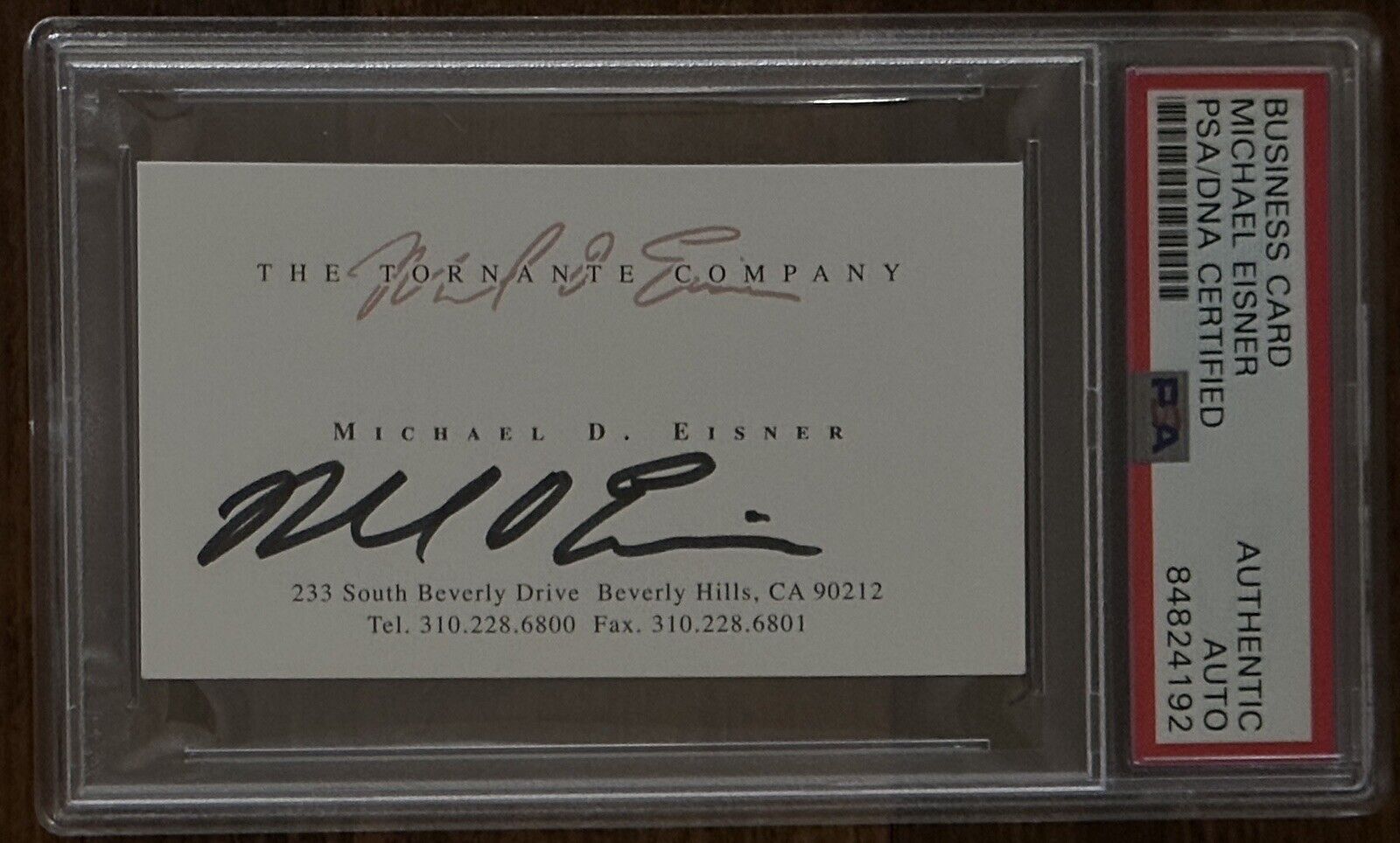 FORMER DISNEY CEO MICHAEL EISNER SIGNED BUSINESS CARD PSA DNA CERTIFIED ...