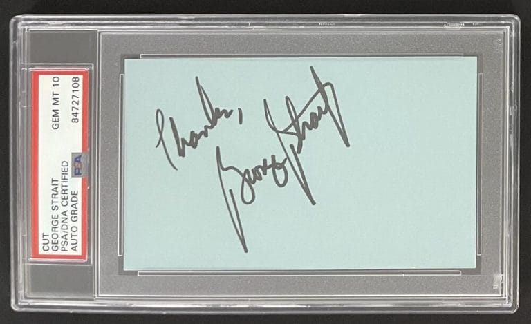 George Strait Signed Autograph 3x5 Card PSA/DNA Slabbed Encapsulated ...