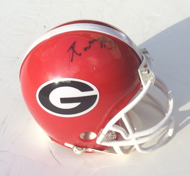 GEORGIA BULLDOGS #51 RAMIK WILSON SIGNED AUTOGRAPHED FOOTBALL MINI HELMET COA!
 COLLECTIBLE MEMORABILIA