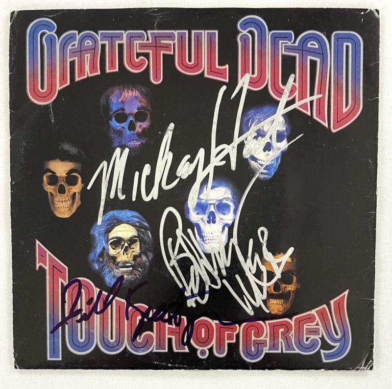 GRATEFUL DEAD X3 SIGNED AUTOGRAPH TOUCH OF GREY 45 RECORD – BOB WEIR W/ JSA COA COLLECTIBLE MEMORABILIA