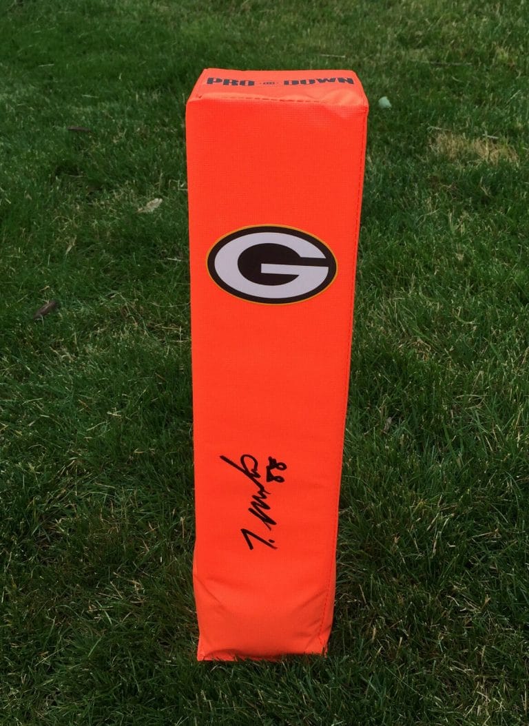 GREEN BAY PACKERS #88 TY MONTGOMERY SIGNED AUTOGRAPHED FOOTBALL TD PYLON COA
 COLLECTIBLE MEMORABILIA