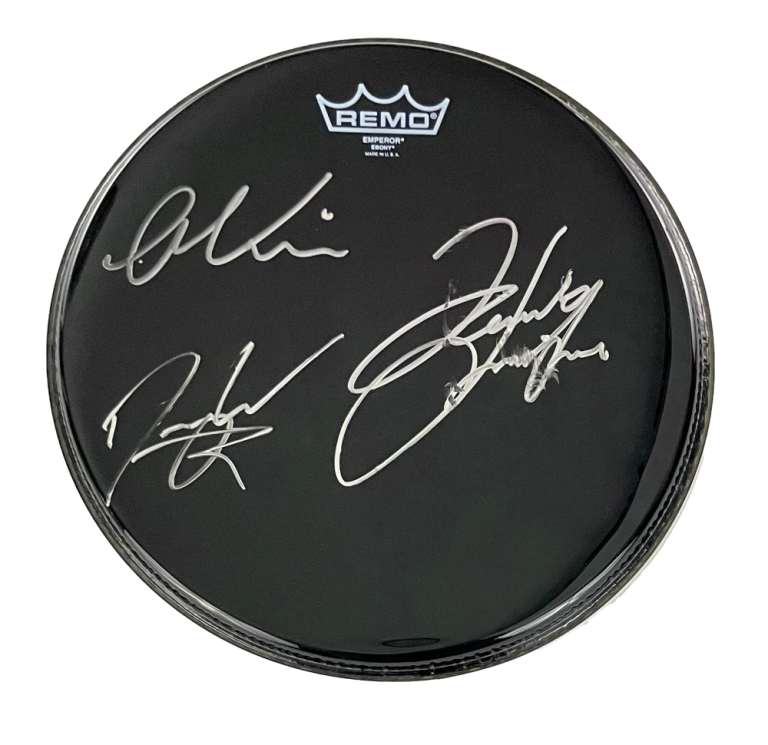 GRETA VAN FLEET SIGNED AUTOGRAPH 12″ DRUMHEAD – JAKE SAM KISZKA DANNY WAGNER JSA COLLECTIBLE MEMORABILIA