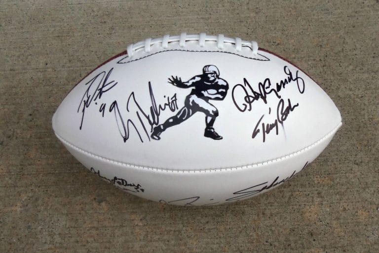 HEISMAN TROPHY WINNERS SIGNED AUTOGRAPHED FOOTBALL COA PROOF! DETMER, DAWKINS++
 COLLECTIBLE MEMORABILIA
