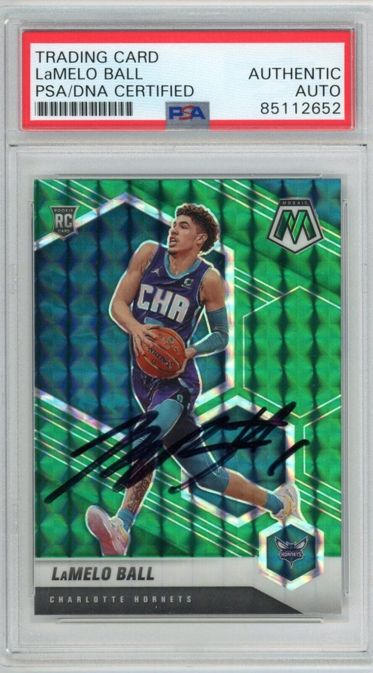 Hornets Lamelo Ball Signed 2020 Panini Mosaic Green Rookie #202 RC Prizm  PSA Opens in a new window or tab | Autographia