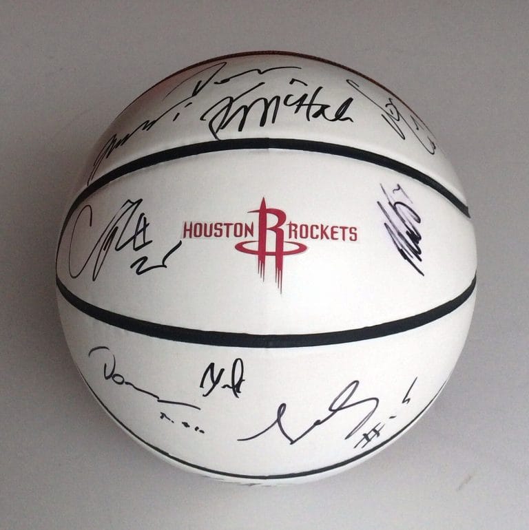 HOUSTON ROCKETS TEAM SIGNED AUTOGRAPHED BASKETBALL COA PROOF! MCHALE PARSONS++
 COLLECTIBLE MEMORABILIA