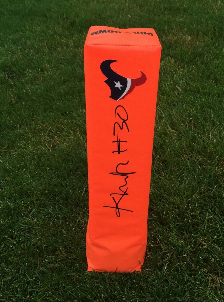 HOUSTON TEXANS #30 KEVIN JOHNSON SIGNED AUTOGRAPHED FOOTBALL TD PYLON COA
 COLLECTIBLE MEMORABILIA