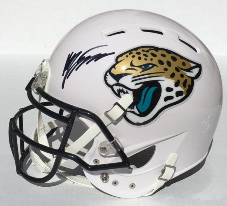 JACKSONVILLE JAGUARS #44 MYLES JACK SIGNED AUTOGRAPHED FOOTBALL HELMET COA!
 COLLECTIBLE MEMORABILIA