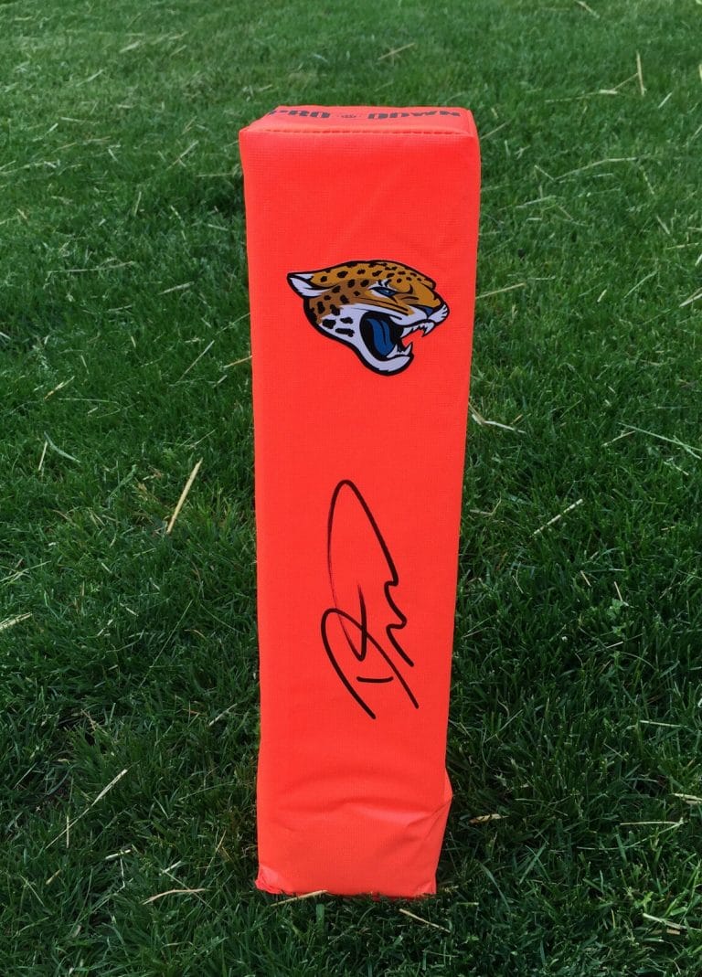 JACKSONVILLE JAGUARS DANTE FOWLER SIGNED AUTOGRAPHED FOOTBALL PYLON COA!
 COLLECTIBLE MEMORABILIA