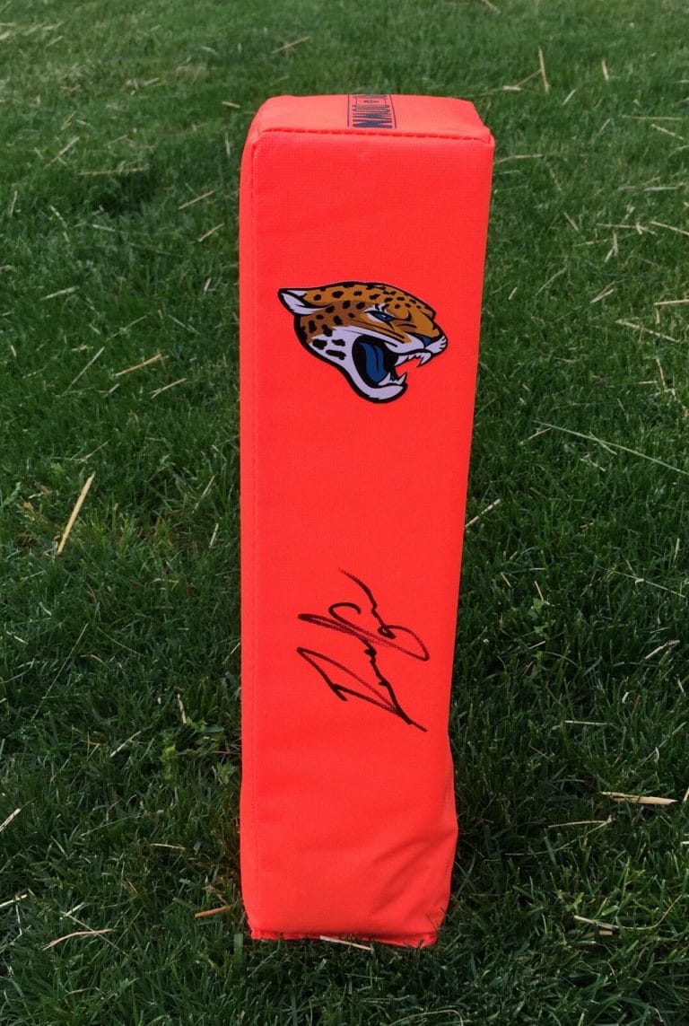 JACKSONVILLE JAGUARS RASHAD GREENE SIGNED AUTOGRAPHED FOOTBALL PYLON COA!
 COLLECTIBLE MEMORABILIA