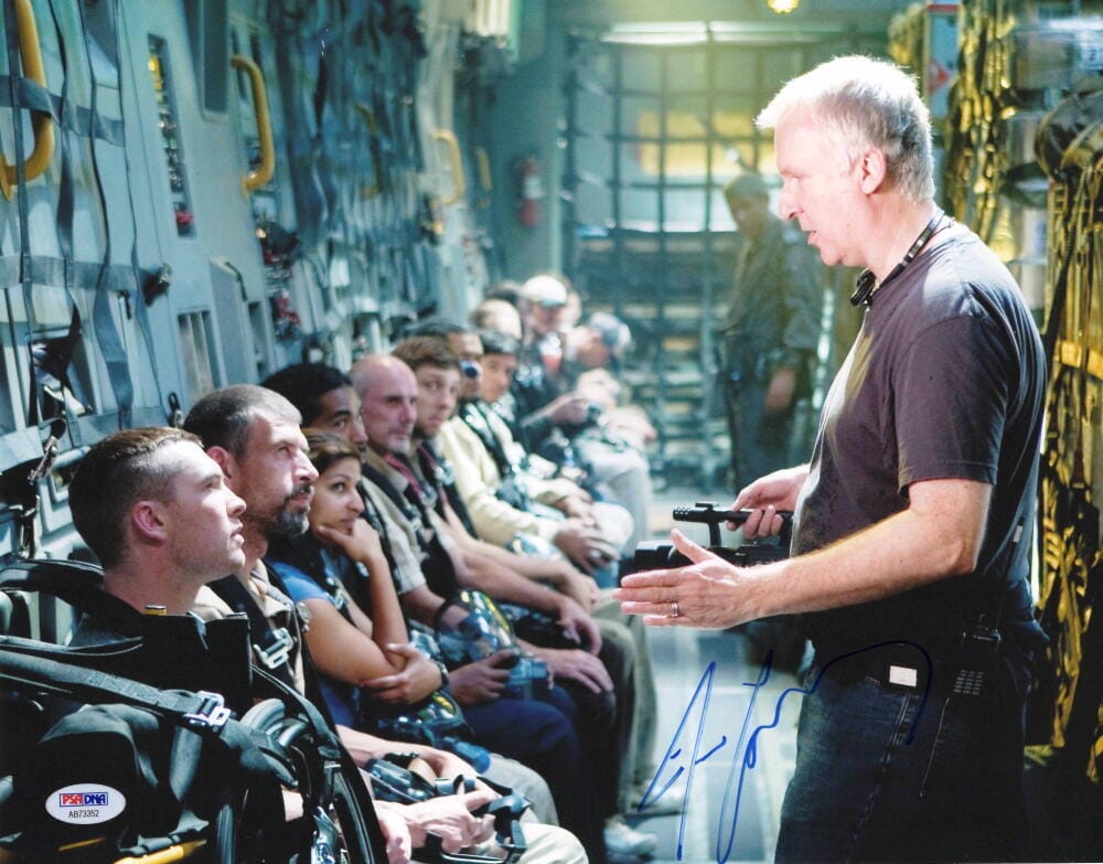 James Cameron Signed Autograph 11x14 Photo - Avatar Director On Set w/ PSA COA