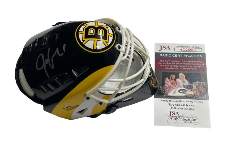 JEREMY SWAYMAN SIGNED BOSTON BRUINS MINI GOALIE MASK JSA COA COLLECTIBLE MEMORABILIA