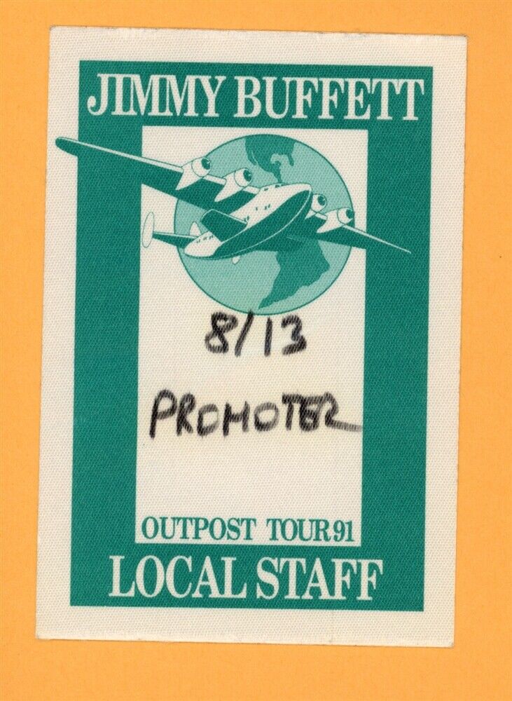 Jimmy Buffett Vintage STAGE USED Backstage Pass - 1991 Outpost Tour ...