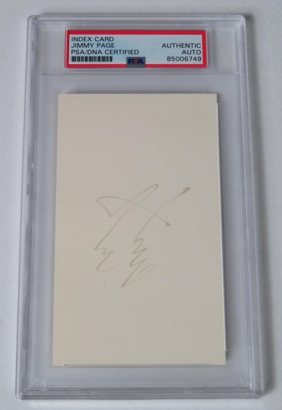 Jimmy Page LED ZEPPELIN Signed Autograph Auto 3x5 Index Card Slab PSA ...