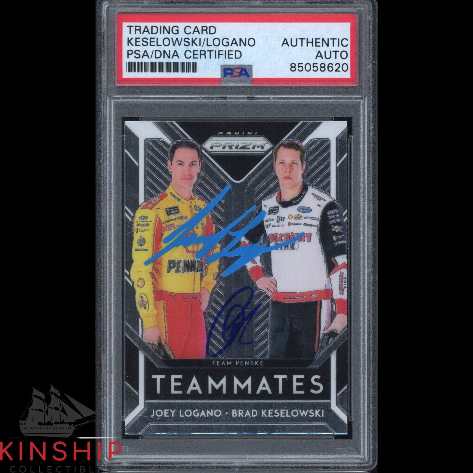 Joey Logano Brad Keselowski signed Trading Card PSA DNA Slab NASCAR ...