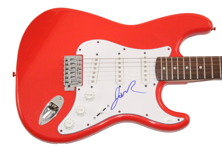 JOHNNY RZEZNIK GOO GOO DOLLS SIGNED AUTOGRAPH RED FENDER ELECTRIC GUITAR W/ JSA COLLECTIBLE MEMORABILIA