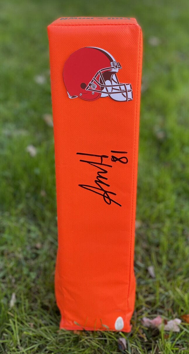 JSA CLEVELAND BROWNS #81 AUSTIN HOOPER SIGNED AUTOGRAPHED TD FOOTBALL PYLON
 COLLECTIBLE MEMORABILIA