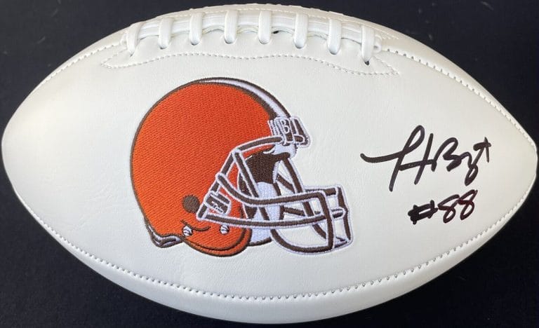 JSA CLEVELAND BROWNS #88 HARRISON BRYANT SIGNED AUTOGRAPHED LOGO FOOTBALL
 COLLECTIBLE MEMORABILIA